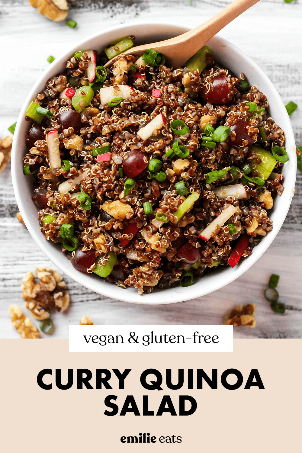 Curry Quinoa Salad with Grapes and Walnuts – Emilie Eats