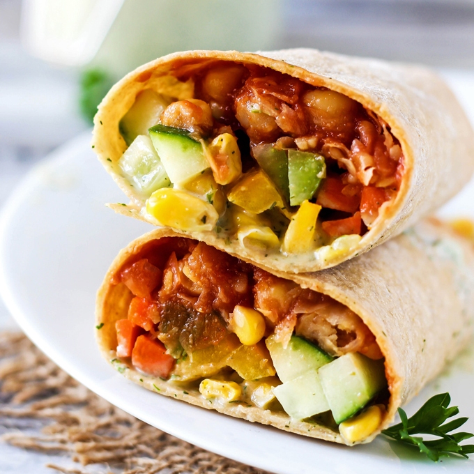 Vegan BBQ Chickpea Wrap – Emilie Eats