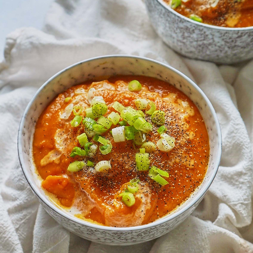 Velvety Sweet Potato Soup With Fresh Herbs