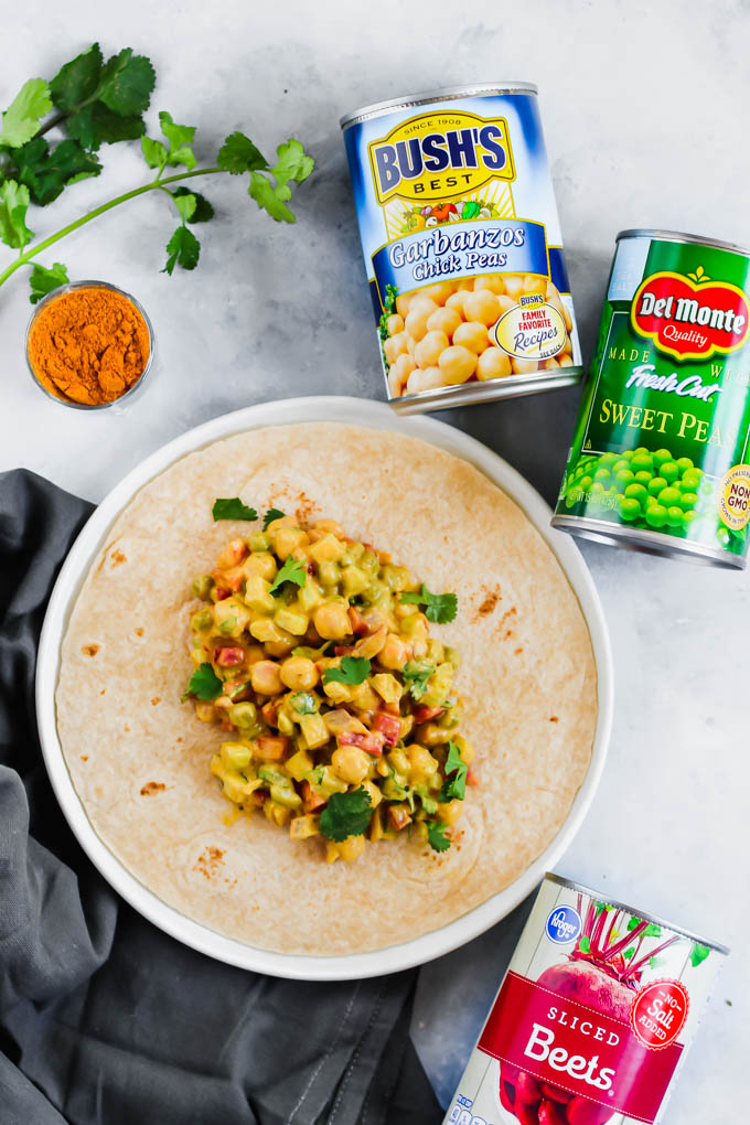 Pesto Wraps with Chickpeas - It's a Veg World After All®