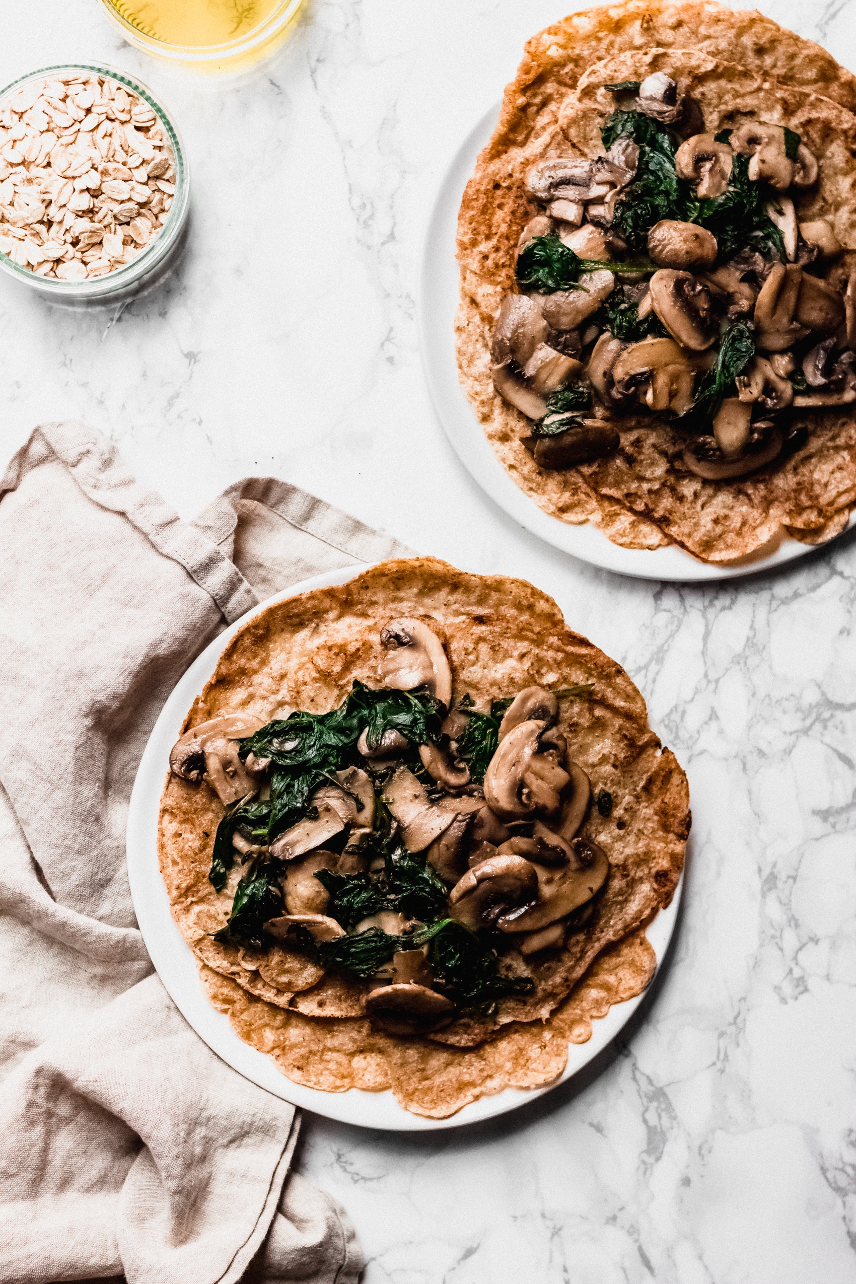 Savory Crepes with Mushrooms and Greens - Brooklyn Supper