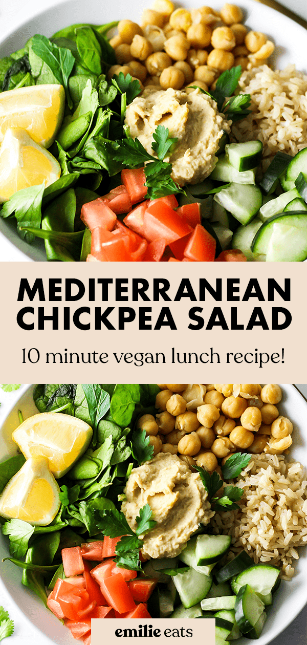 Vegan Mediterranean Chickpea Salad (10 minute recipe) – Emilie Eats